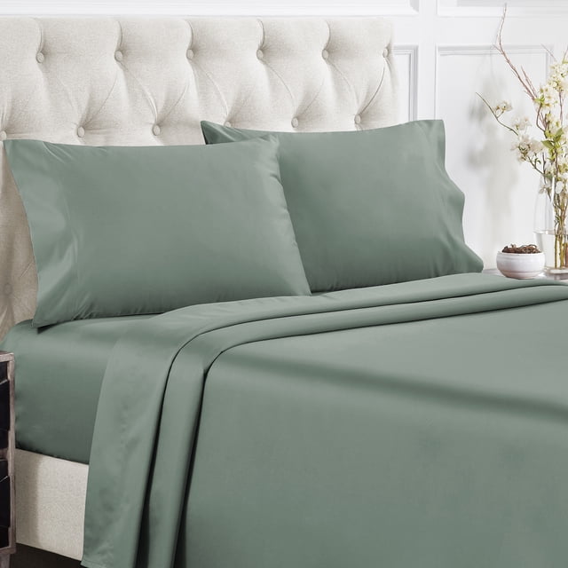 California Design Den Sheet Sets, Natural 100% Cotton Sheets, Soft Luxury 400 Thread Count Sateen Bedding Sheets Set, Deep Pocket Cooling Sheets