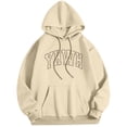 thumbnail image 1 of MIASHUI Men's Basic Pullover Hoodie with Front Pocket and Adjustable Drawstring, Comfortable Casual Wear for Everyday Use Beige,L, 1 of 4