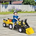 thumbnail image 2 of Aosom Front Loader Excavator Ride On Toy W/ 6 Wheels Controllable Bucket, 2 of 9
