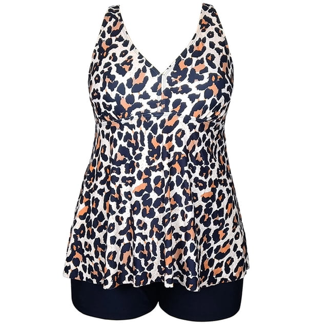 HAWEE Womens Plus Size Tankini Swimsuits with Shorts Two Piece Bathing Suit Floral Printed Swimwear