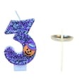 thumbnail image 1 of Number 3 Halloween Themed Cake Candle With Pumpkin Print For Kids Birthday Party Wax Material 2.76 X 1.57 Inches D, 1 of 7
