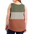 thumbnail image 4 of Swstbby Économies d'Été Liquidation! Hauts d'Été pour Femmes Grande Taille, Mode Décontractée Imprimée Ample Camisoles Col Rond Café XXXXXL, 4 of 4