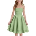 thumbnail image 1 of FAIWAD Robes pour Filles Froncées à Étages à Bretelles Ajustables Robe Camisole Fluide Enfants Filles Fête Ligne A Robes Formelles, 1 of 6