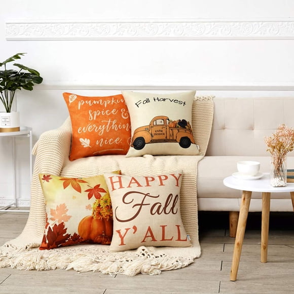 Zeus 18inch Fall Autumn Theme Farmhouse Decorative Throw Pillow Case Cushion Cover