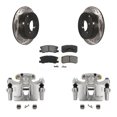 thumbnail image 1 of Transit Auto Rear Disc Brake Coated Caliper Drilled Slotted Rotors and Semi-Metallic Pads Kit for Car Mitsubishi Lancer Outlander KCD-100517S, 1 of 11