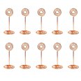 thumbnail image 1 of Baohd 10 Pièces Numéro de Table Stand Forme Ronde en Métal Commode Porte-Cartes Centres de Pièces Pince à Papier Décoration de Mariage Décor de Table Ronde Or rose, 1 of 5