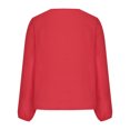 thumbnail image 4 of XZNGL Womens Long Sleeve Tops and Blouses Womens Satin Socket V-Neck Solid-Color Commute Long Sleeve Blouses Shirt Tops Womens Tops and Blouses Womens Blouses Long Sleeve, 4 of 8