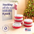 thumbnail image 2 of Homz 24'' Holiday Christmas Plastic Wreath Storage Box, Red (6 Pack), 2 of 11