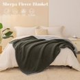 thumbnail image 4 of TRAHOO-Reversible Queen Size Sherpa Fleece Blanket, Thick and Warm Blankets for Winter, Soft Plush Fluffy for Bed, 90x90 Inches, Dark Grey/Light Grey, 4 of 4
