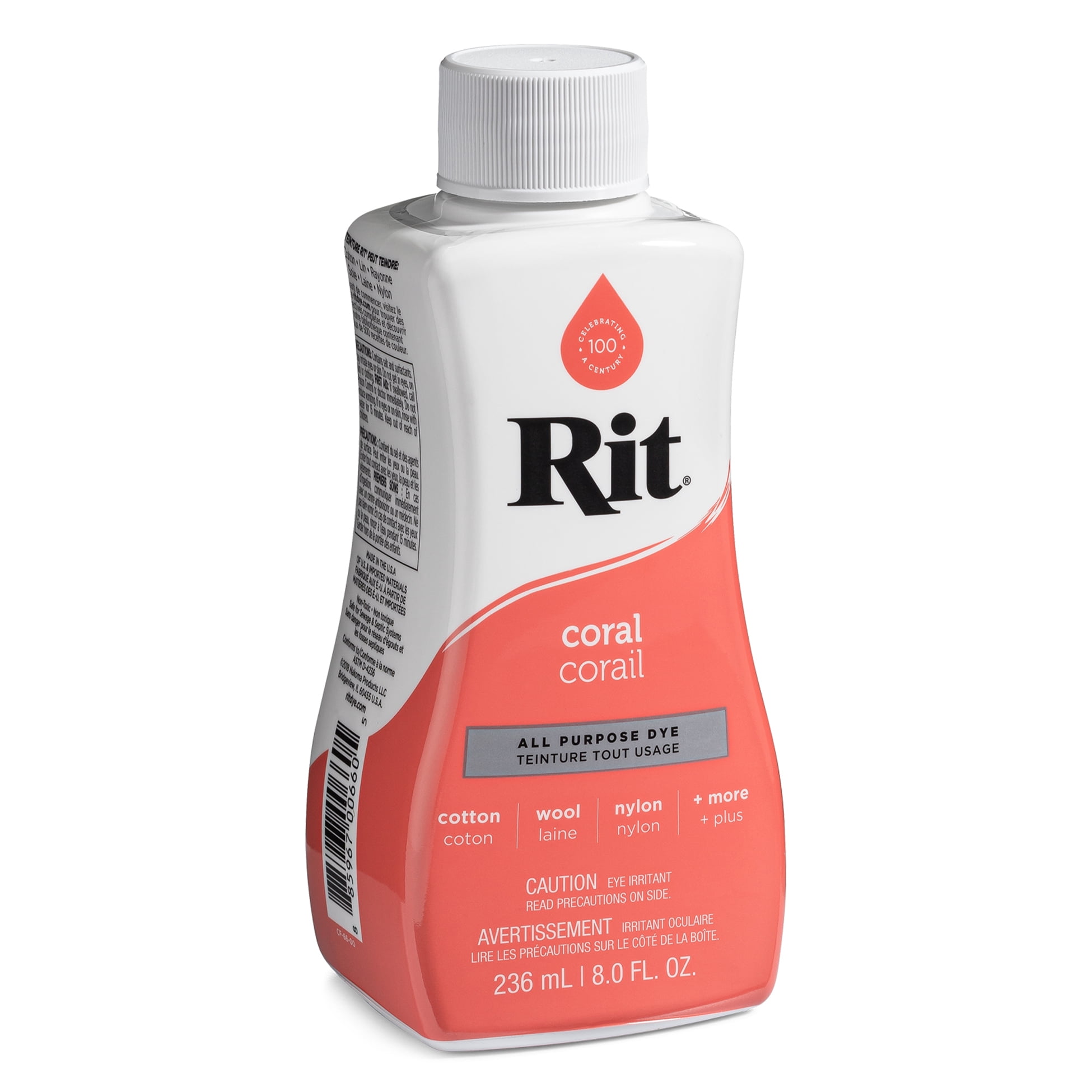RIT All Purpose Liquid Dye, Coral, 236 mL (8 oz)