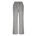 thumbnail image 4 of Timegard Pants for Women Plus Size Drawstring Waist Straight Leg Lightweight Casual Loose Trousers, 4 of 6