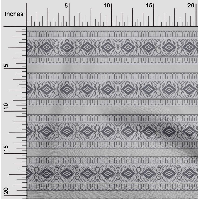 oneOone Cotton Poplin Fabric Geometric Block Print Fabric By Yard 42 Inch Wide