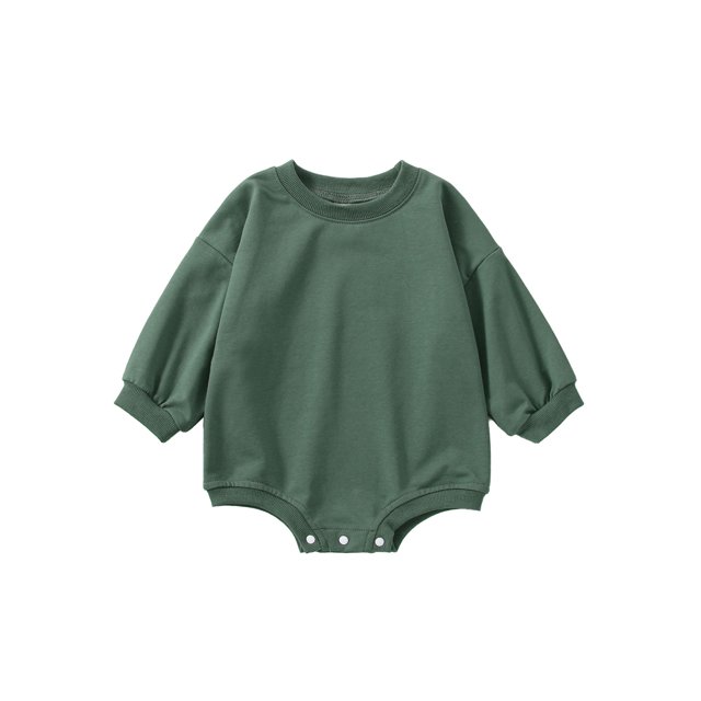 Faithtur Combinaison d'Automne pour Bébé Col Rond à Manches Longues et Couleur Unie pour Garçons Filles, 0-18 Mois