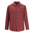 thumbnail image 3 of RXIRUCGD Chemisier pour Homme Mode Décontractée Uni avec Boutons, Poches, Manches Longues et Col Rabattable, Rouge, Taille : 4TG, 3 of 5