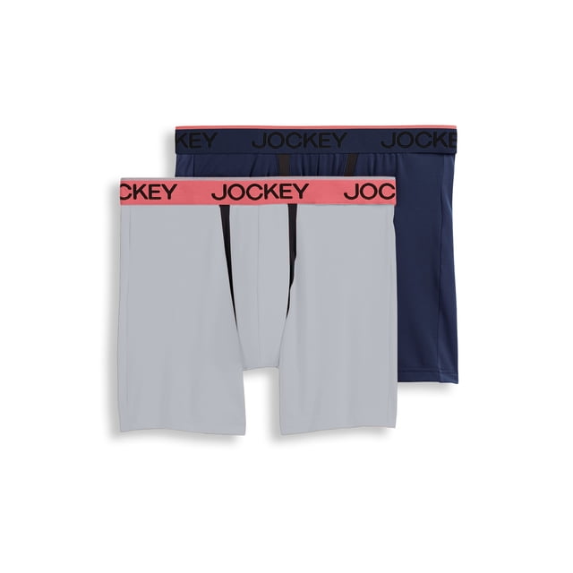 Jockey Men's Big Man Chafe Proof Pouch Microfiber 6" Boxer Brief - 2 Pack