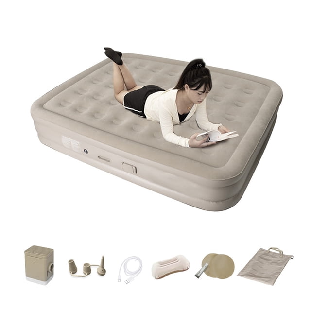 Matelas Gonflable avec Pompe Électrique Gonflage Automatique Rapide en un Clic