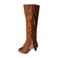 thumbnail image 3 of jovati Womens Round Toe High Heeled Thick Heeled Double Zipper Lace Stitching High Boots, 3 of 8