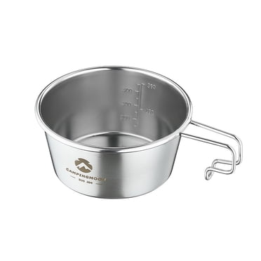 CAMPINGMOON Stainless Steel Camping Bowl 450ml - Durable Outdoor Cookware for Hiking & Picnics (Model S360)