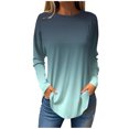 thumbnail image 1 of Birdeem Womens Round Neck Printing Fall Blouses Fashion Smocked Long Sleeve Shirts Tops, 1 of 1