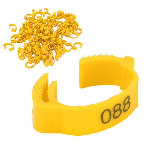 Chicken Foot Rings, Retractable Six Card Slots 10pcs/set Poultry Leg Bands Safe And Non- For Poultry For Outdoors For Daily For Home Yellow