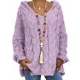 thumbnail image 1 of MAWCLOS Ladies Jumper Tops Winter Warm Sweater Solid Color Pullover Knitwear Work Long Sleeve Knitted Sweaters Purple XL, 1 of 3
