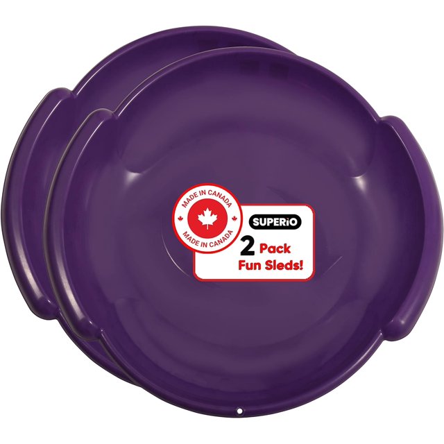 Superio Traîneau Rond en Forme de Soucoupe de Neige 24 Pouces Violet (Lot de 2)