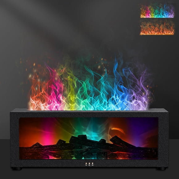 Colorful Flame Fire Diffuser Humidifier, 7 Colors Changing Oil Diffuser, Ultra-Quiet Aroma Essential Oils Aromatherapy Diffusers for Large Room, Bedroom, Office(Timeable, Waterless Auto off-150ml)