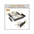 thumbnail image 3 of Bingirl Fabric Upholstered Platform Bed Frame with 4 Storage Drawers, Wooden Slats Support, Noise-Free and Easy to Assemble - Dark Grey, No Box Spring Needed, 3 of 10