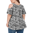 thumbnail image 3 of CHUANK Women‘s Plus Size Cold Shoulder Tunic Top Summer Short Sleeve Blouse, 3 of 7