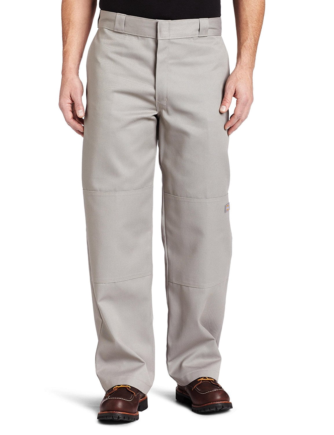 Dickies Mens Loose Fit Double-Knee Work Pant, 48W x 32L, Silver