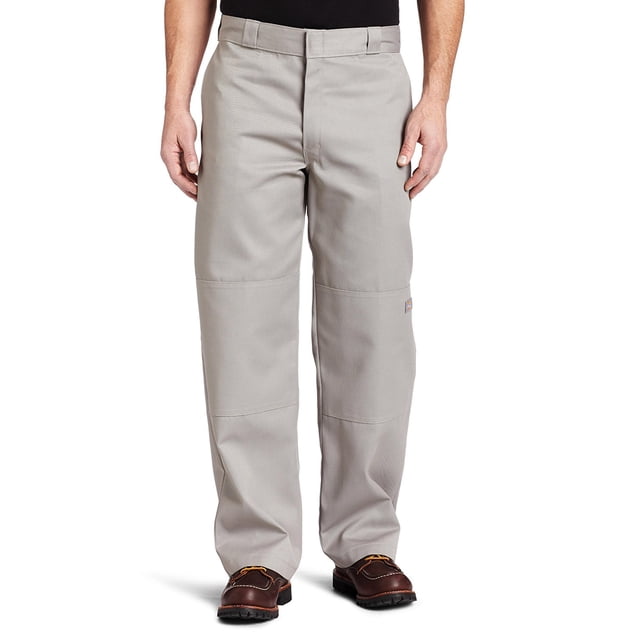 Dickies Mens Loose Fit Double-Knee Work Pant, 48W x 32L, Silver