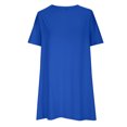 thumbnail image 4 of Ersazi Robe de Travail pour Femmes Grande Taille Femmes Ample à Col Rond d'Été à Manches Courtes en Coton et Lin en Liquidation Bleu TG, 4 of 9