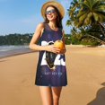 thumbnail image 3 of Vsdgher 2025 Bonne Année 4 Imprimé Robes d'Été pour Femmes Décontracté Col en U Robe de Plage Sans Manches Débardeur Ample Robe Soleil avec Poche, 3 of 7
