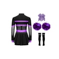 thumbnail image 2 of Aislor Tenues de Cheerleading pour Filles Enfants Costume de Cosplay Chef de Cheer Halloween Robe de Fête Rave Danse Justaucorps Violet A 8, 2 of 7