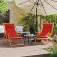 thumbnail image 1 of vidaXL Folding Beach Chairs 2 pcs Red Fabric, 1 of 5