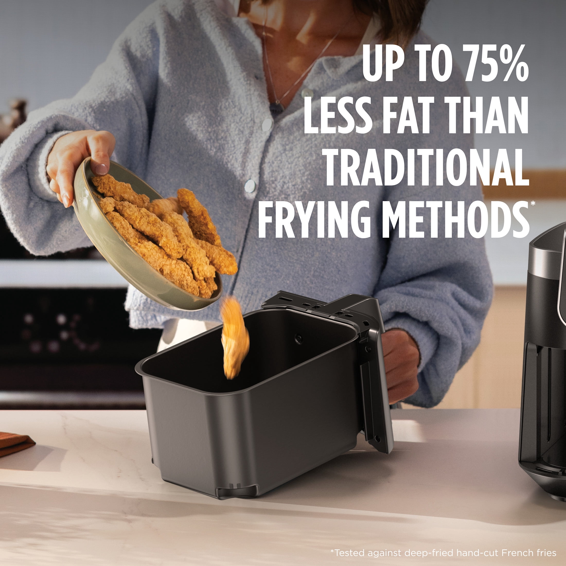 Ninja DualZone Air Fryer 8-Qt, 6-in-1, 2 Baskets, Smart Finish & Match Cook, Air Fry Roast Bake, DZ801C Gray