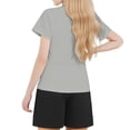 thumbnail image 3 of XDZJLR Tenues pour Filles Tout-Petits Ensemble de T-Shirts à Manches Courtes Col Rond Imprimé Gris 2-3 Ans, 3 of 4