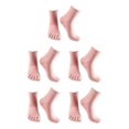 thumbnail image 2 of relayinert Chaussettes Hautes à Cinq Orteils en Coton Extensible Chaussettes de Sport Solides Roses 5ensemble, 2 of 6