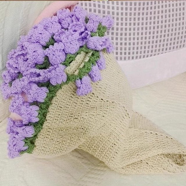 Handmade Crochet Flower Bundle Blanket Soft Light And Rose Bundle Knitted Parabolic Blanket Day Birthday Home Decoration DIY Material Package