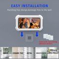 thumbnail image 3 of 4th Gen Rotatable & Retractable Waterproof Shower Phone Holder with HD Touch Screen - Wall-Mounted, Drill-Free Installation for Bathroom/Kitchen - Universal Fit for Phones Up to 7 Inches, White, 3 of 6