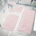 thumbnail image 1 of Dvkptbk Pink Bathroom Rugs Bath Mat Set 4 Pieces, Memory Foam Bath Mats for Bathroom, Non Slip Extra Soft Absorbent Bath Rugs, Machine Washable & Dry Toilet Shower Mat Bathroom Set, 1 of 7