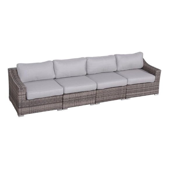 Living Source International Wicker / Rattan 4 - Person Seating Group in Gray