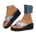 thumbnail image 2 of Women's Summer Fashion Clip Toe Solid Color Sequined Beach Slippers, 2 of 6