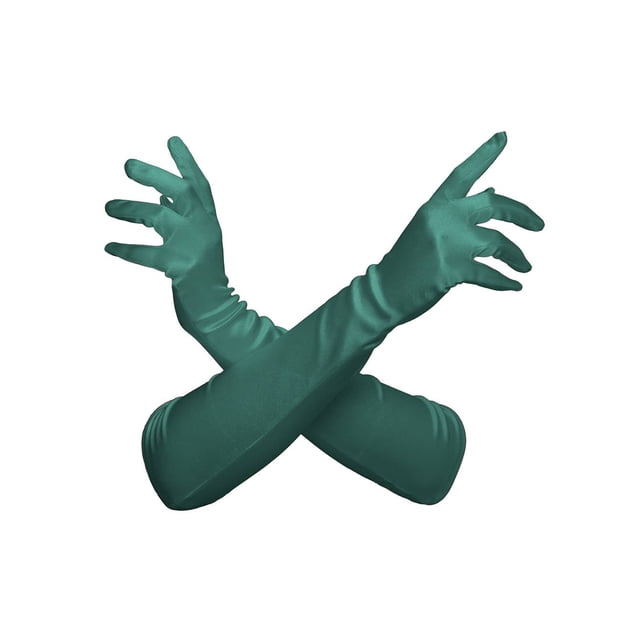 Gravity Threads Gants d'Opéra en Satin pour Femmes 18 Pouces Vert Forêt