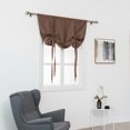 thumbnail image 3 of Innerwin Half Window Curtains Solid Color Kitchen Valance Rod Pocket Soft Short Blackout Curtain Ruched Waterproof Panels Darkening Thermal Insulated Coffee 39.37 x 47.24", 3 of 9
