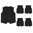 thumbnail image 1 of TOPTIE Kid Volunteer No-Button Child Vest Waistcoat Party Vests 5 Packs-Black-S, 1 of 5