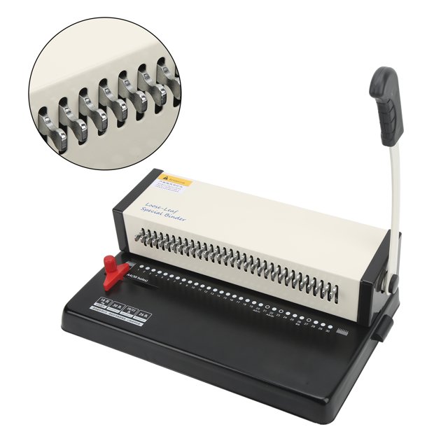 Binding Machine Punch Multifunctional Loose Leaf Hole Punch Desktop Paper Punching Binding Tool 9.5mm Pitch Maximum Punching Holes 18 Sheets