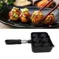 thumbnail image 1 of Poêle à Takoyaki Antiadhésive 6 Trous, Conduction Thermique Uniforme Poêle à Takoyaki Double Face Poignée Confortable pour Raviolis, 1 of 8