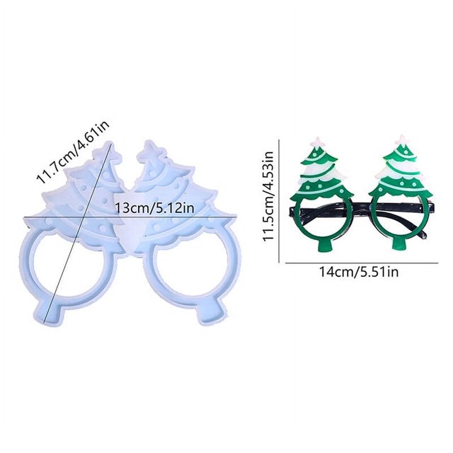Christmas Eyeglass Frame Earring Silicone Molds Pendant Epoxy Resin Mold