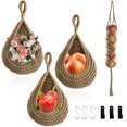 thumbnail image 1 of ZYNERY 4Pcs Hanging Mesh Storage Hanging Kitchen Baskets Set,Wall Hanging Vegetable Fruit Weave Storage with 6Pcs Hooks, 1 of 14